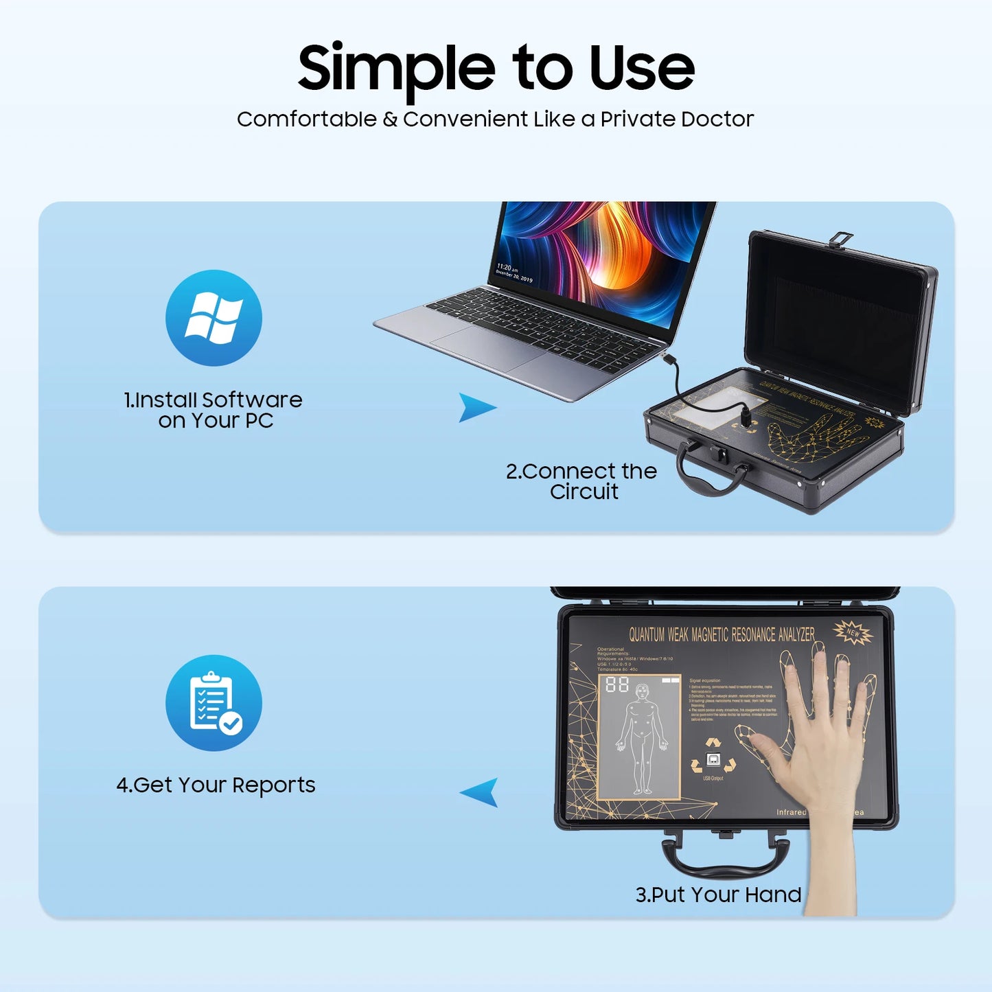 Quantum Analyzer Quantum Resonance Magnetic Scanner Body Health Analysis Assistant for Spa Club Clinic Store