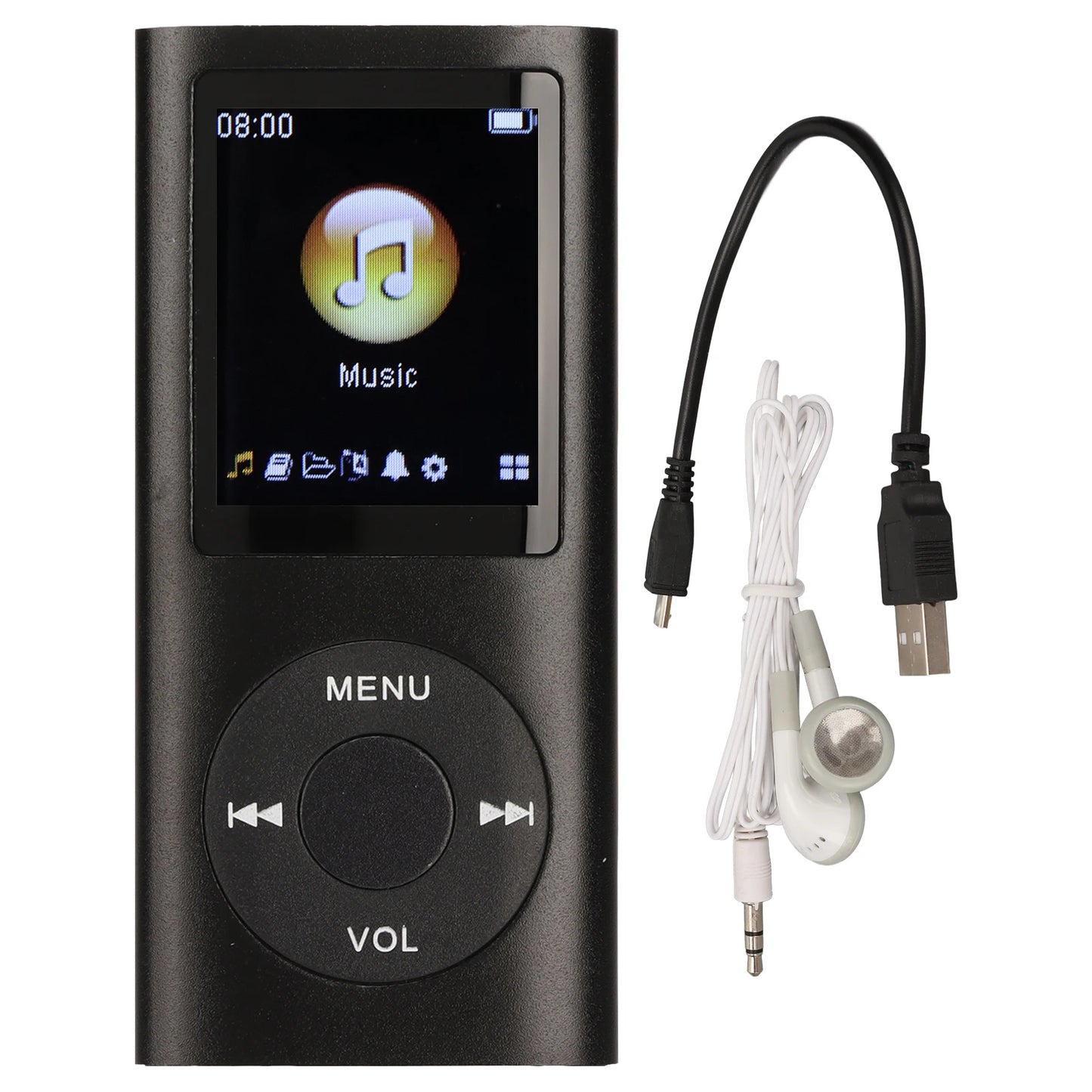 MP3 Player 1.8 Inch LCD Screen Aluminum Alloy Lossless Sound Slim Portable MP3 Music Player 200mAh Built in Battery for Home