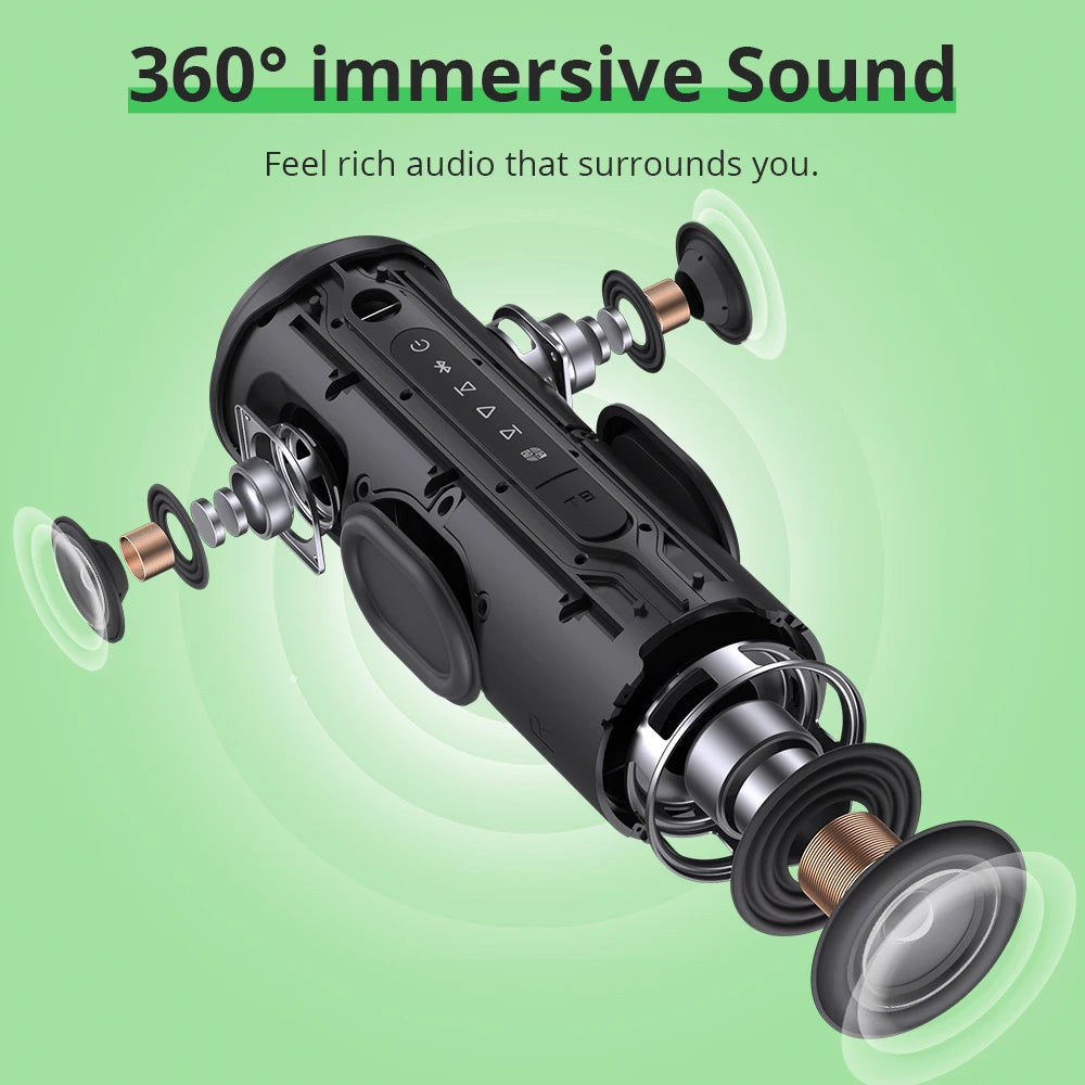 Tronsmart T8 Speaker Bluetooth Portable Speaker with Deep Bass, 40W, 360 degree Sound, Waterproof IPX7, for Camping