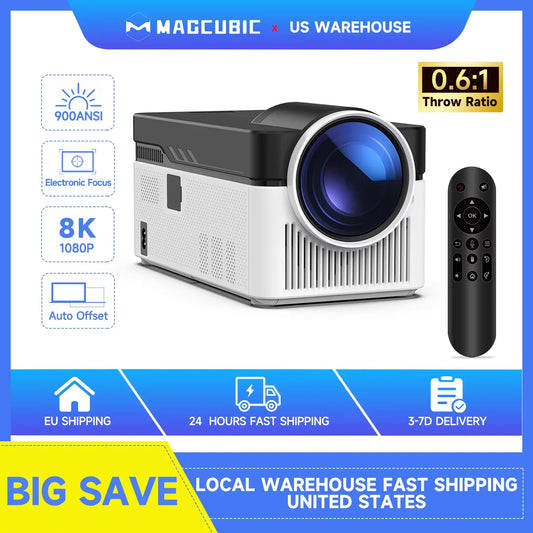 Magcubic HY450 Ultra Short Throw Projector 900ANSI 8K 1080P Allwinner H726 BT5.4 Auto Offset Electronic Focus Home Theater Voice