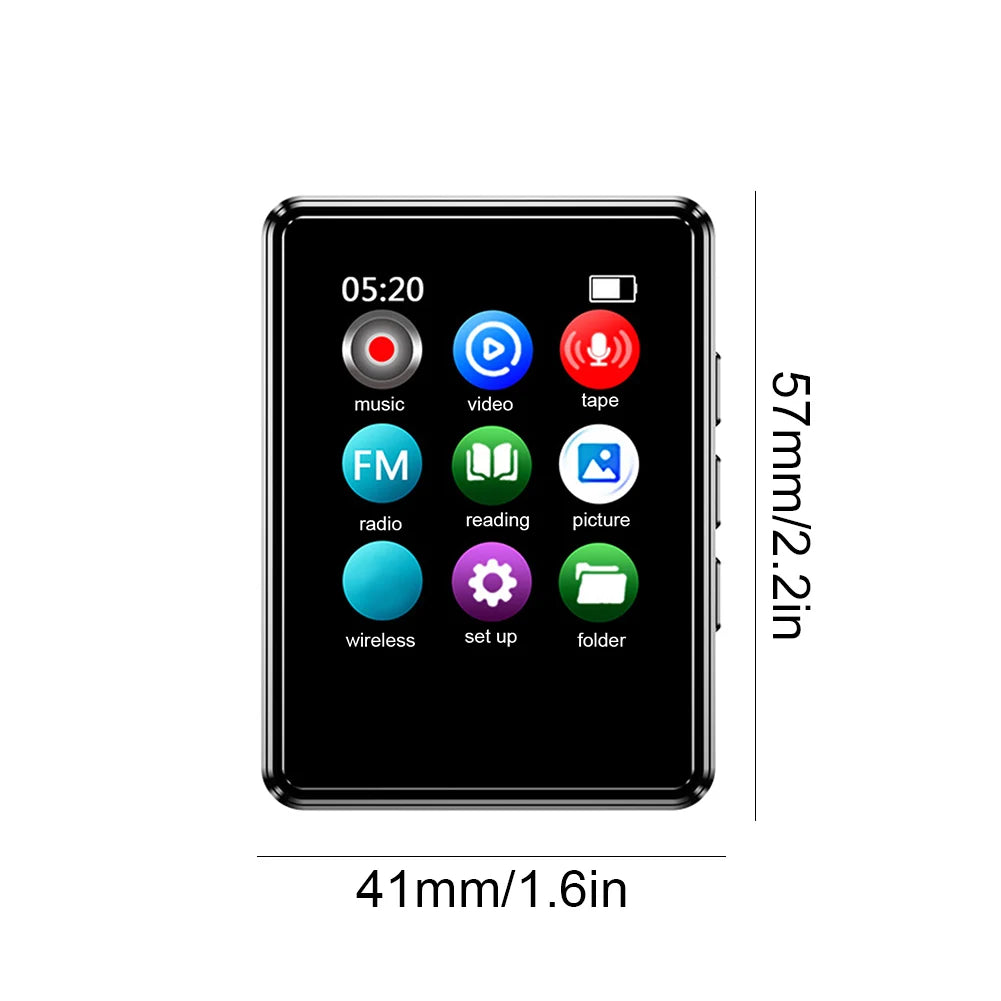 MP3/MP4 Walkman Music Players Compatible with Bluetooth Sport Music Player Built in Speaker 1.77 Inch with E-Book Voice Recorder