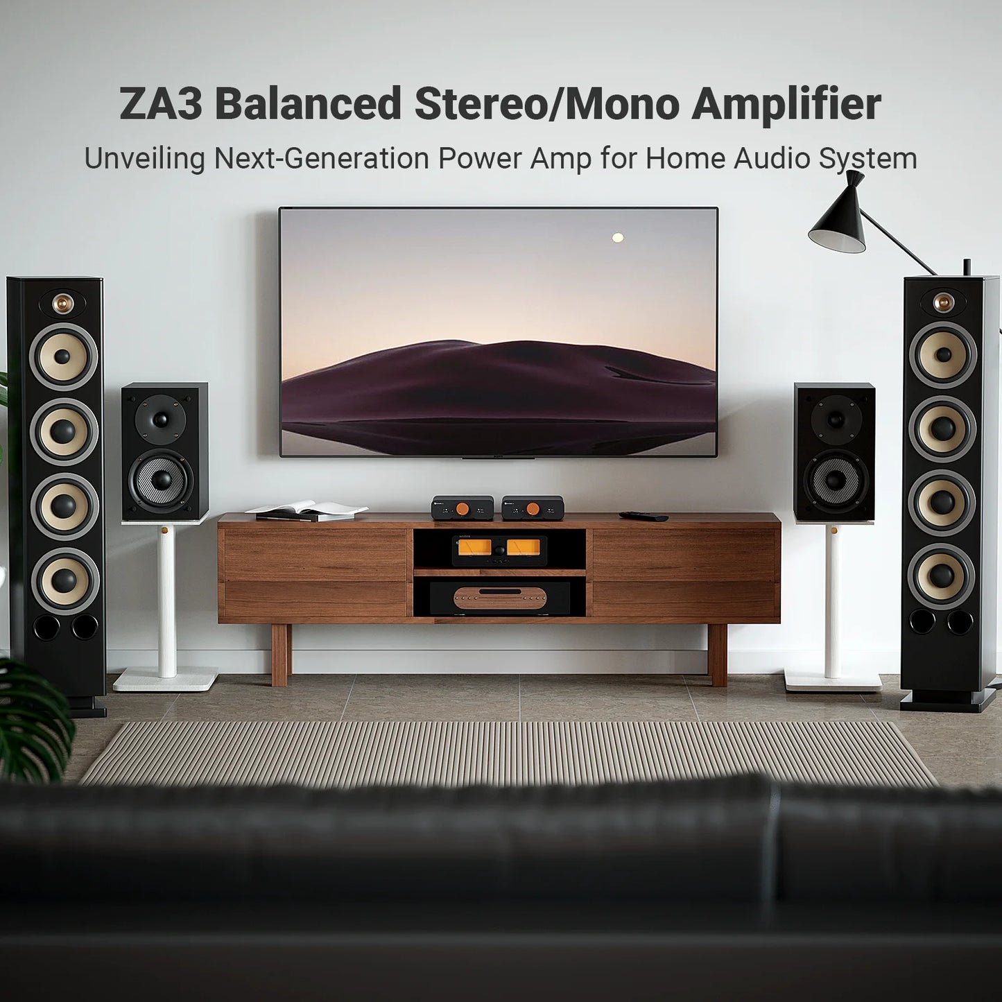Fosi Audio ZA3 Stereo Power Amplifier TPA3255 Class D HiFi Audio Amp for Passive Bookshelf Speaker With XLR/RCA/Balanced Input
