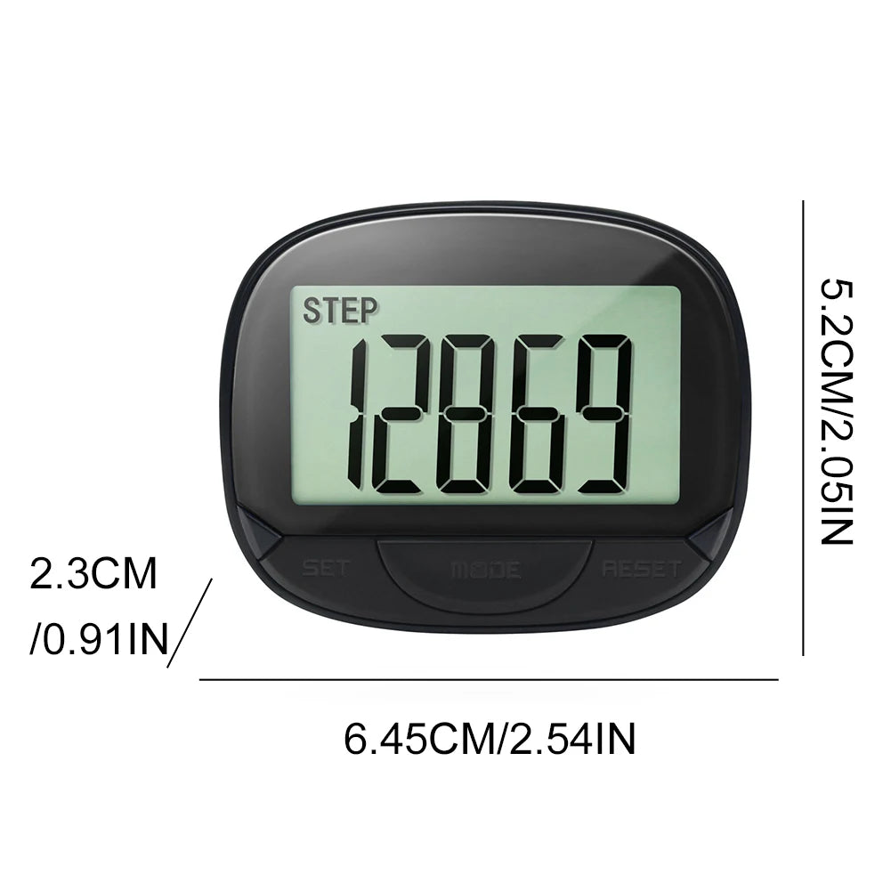 Clip-On Pedometer Step Counter Digital Display Calorie Pedometer Large Screen Multifunctional for Outdoor Sports