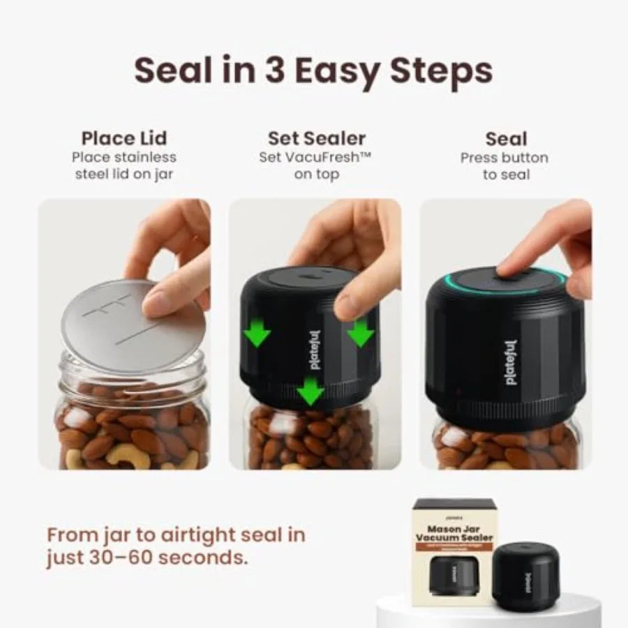 Electric Mason Jar Vacuum Sealer Kit Lids Included For Wide Mouth And Regular Mouth Jars Portable Jar Vacuum Sealer Canning Mac
