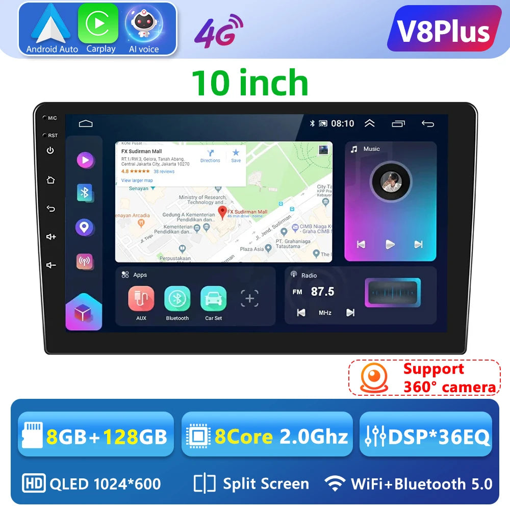 Podofo 8G 128G 2din Car Android Radio Multimedia Player 7/9/10" GPS for Toyota Volkswagen Hyundai Nissan Kia Renault Suzuki Lada