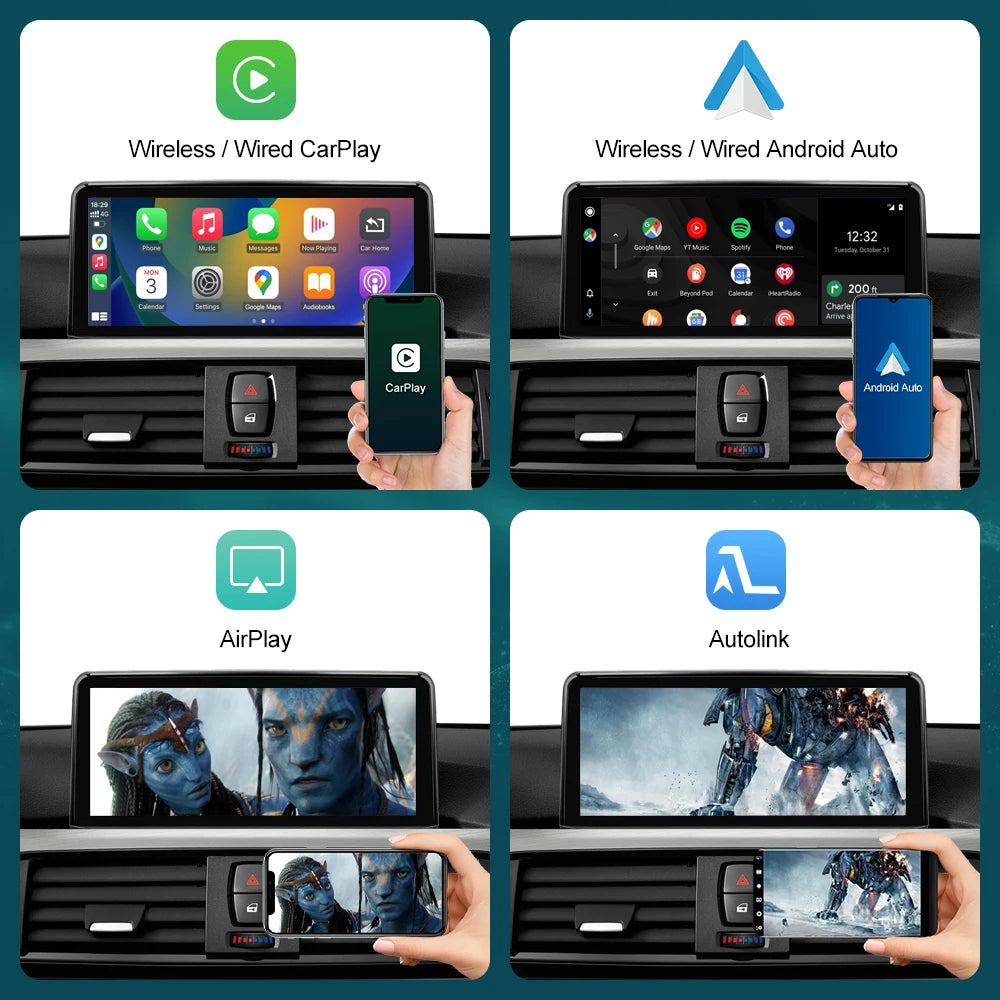 10.25'12.3' Wireless CarPlay Android Auto Multimedia Display Screen For BMW 1 2 3 4 Series F20 F21 F22 F30 F31 F32 F33