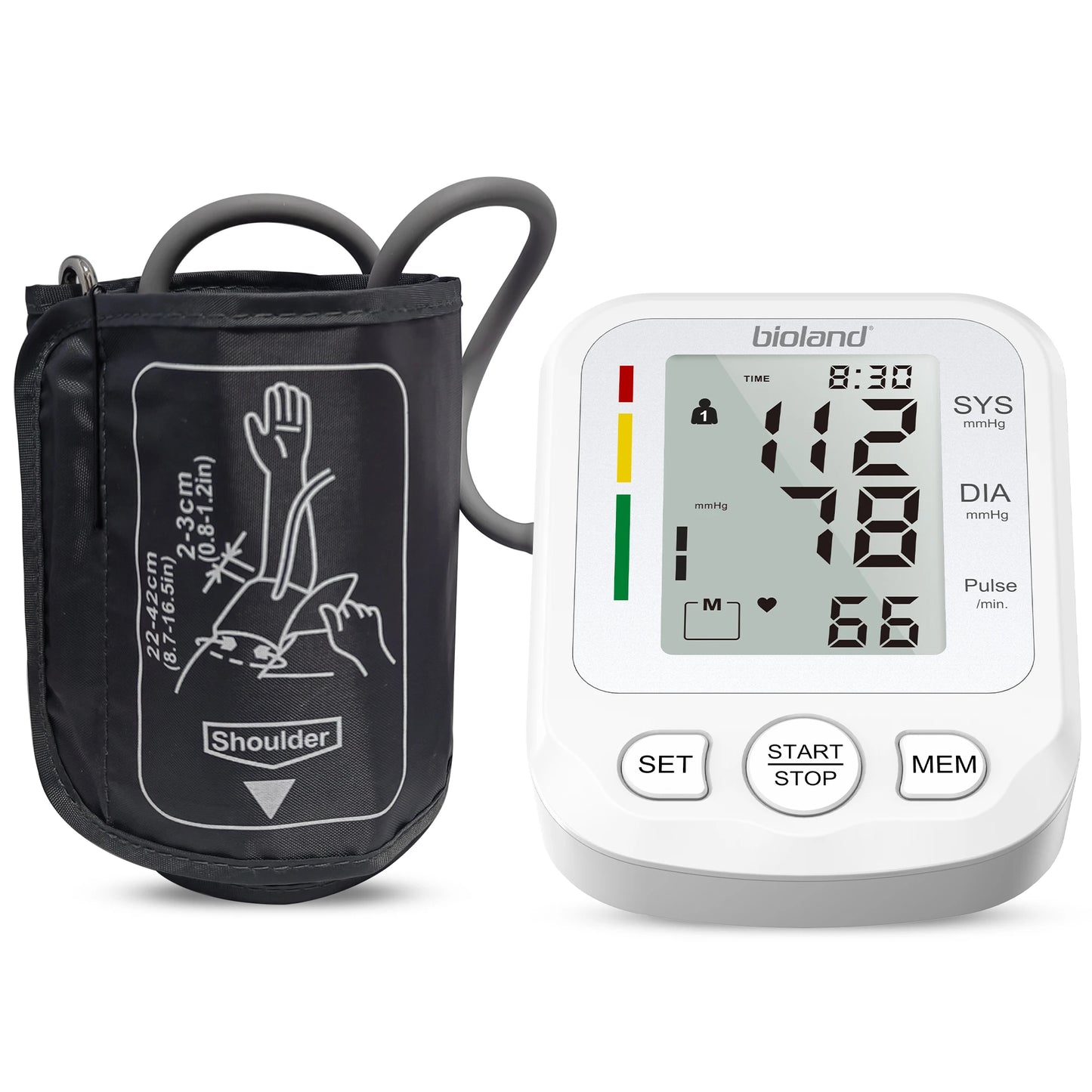 bioland 2008 Blood Pressure Monitor Tensiometer Upper Arm Automatic Digital BP Machine Heart Rate Monitor Backlight Blood Press