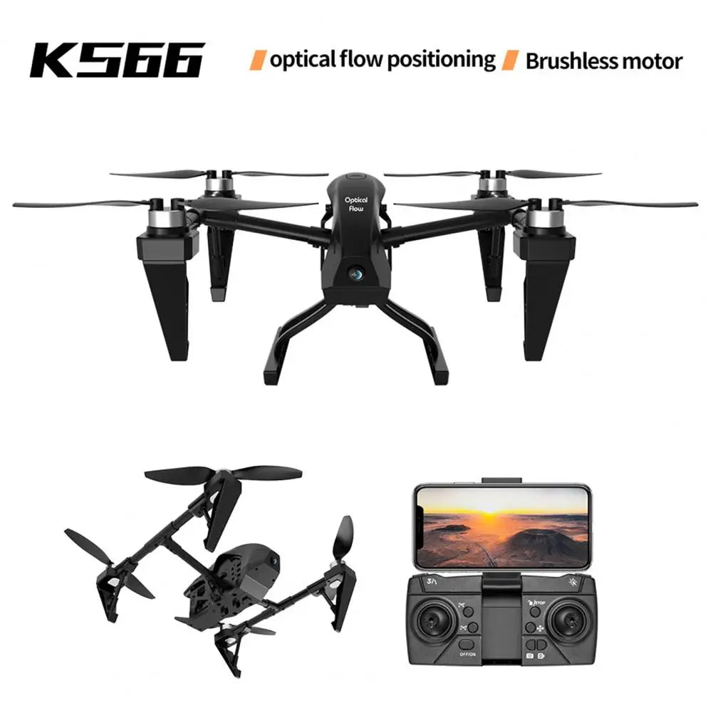 Remote Control Drone With 6K Camera Optical Flow Positioning Brushless Motor Adults Beginner Foldable 2.4GHz RC Quadcopter Toy