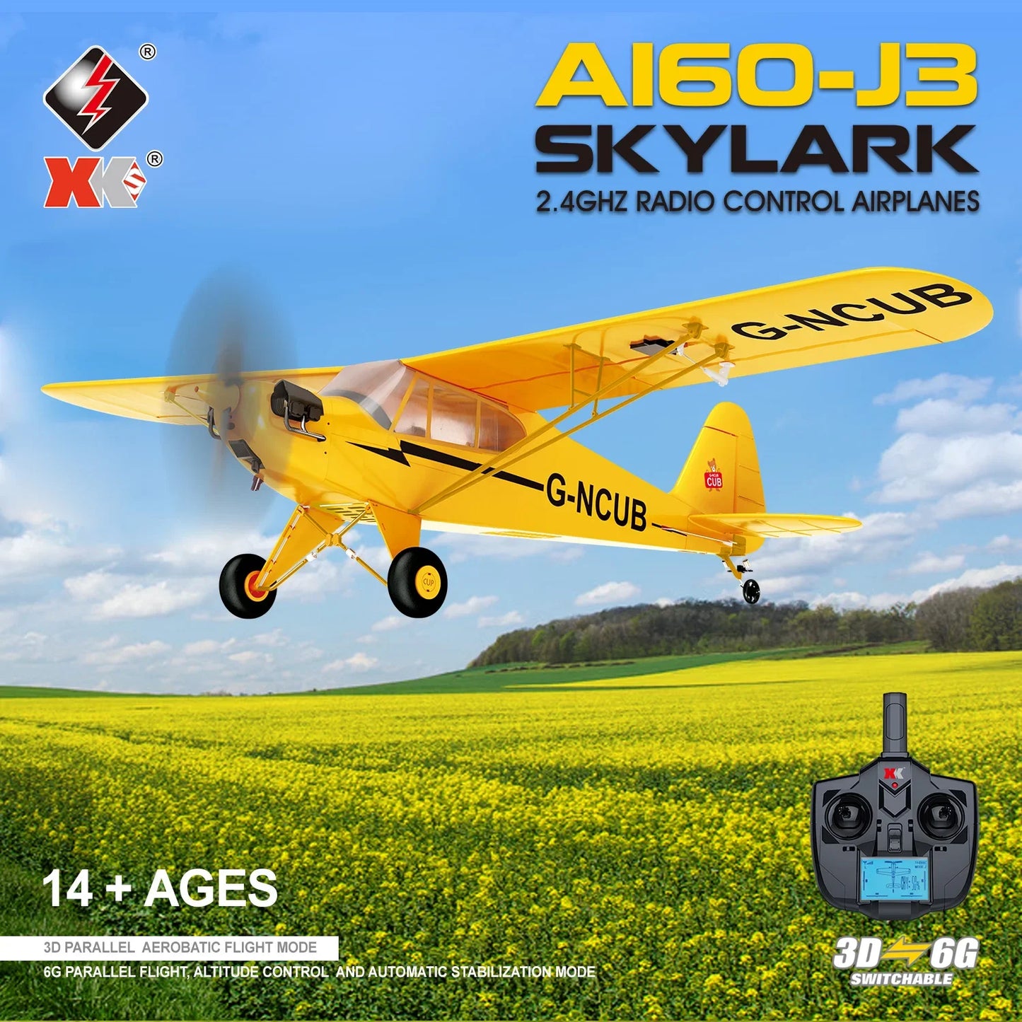 Wltoys XK A160 RC Airplane 5CH 2.4G Radio Remote Control Aircraft 650mm Wingspan 3D/6G Brushless Motor Plane Toys for Children