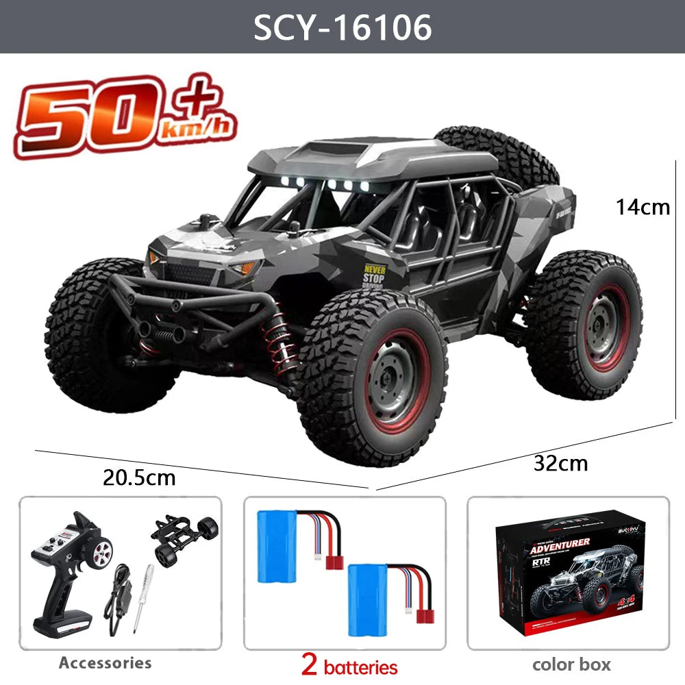 16106 1:16 50KM/H 4WD RC Car With LED Remote Control Off-road Cars High Speed Drift Monster Truck for Kids vs Wltoys 144001 Toys