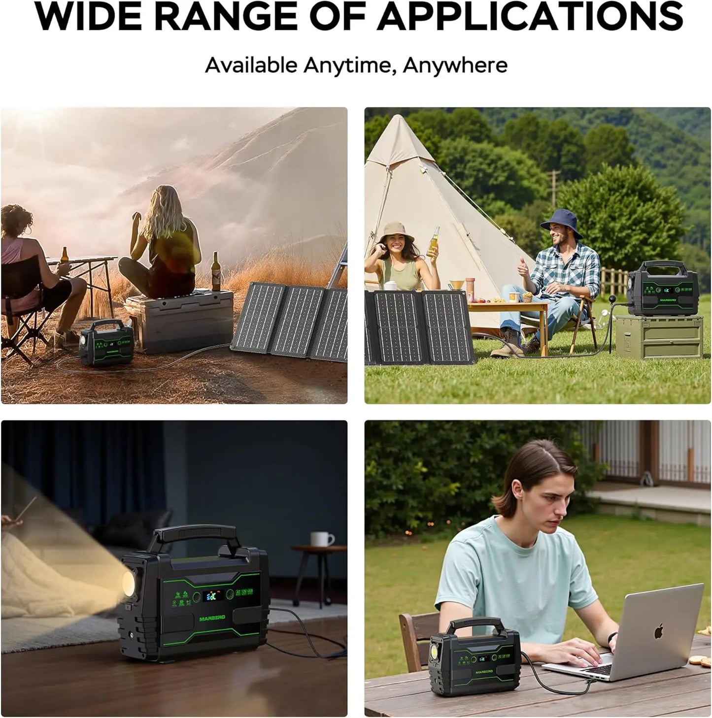 155Wh Solar Generator with 30W Panel, 2 AC Outlets, QC3.0 USB - Portable Power Station for Camping & Home Backup