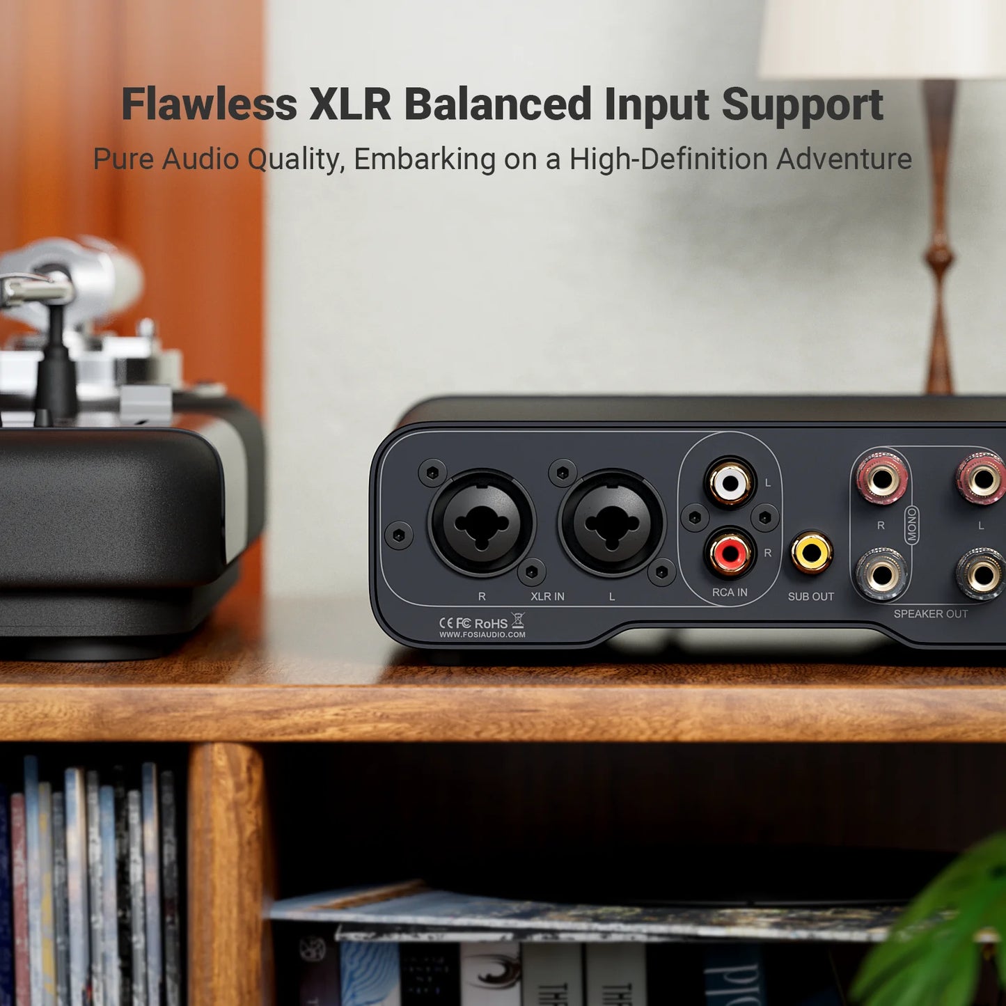 Fosi Audio ZA3 Stereo Power Amplifier TPA3255 Class D HiFi Audio Amp for Passive Bookshelf Speaker With XLR/RCA/Balanced Input