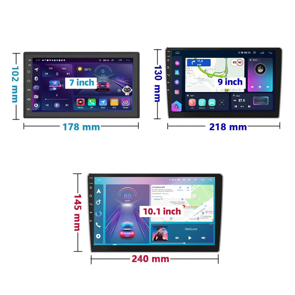 Podofo 8G 128G 2din Car Android Radio Multimedia Player 7/9/10" GPS for Toyota Volkswagen Hyundai Nissan Kia Renault Suzuki Lada