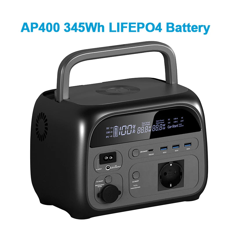 Ctolity 345Wh 500w Portable Power Station 220v Lifepo4 Battery Solar Generator 108000mAh Camping Equipment Wireless Charging