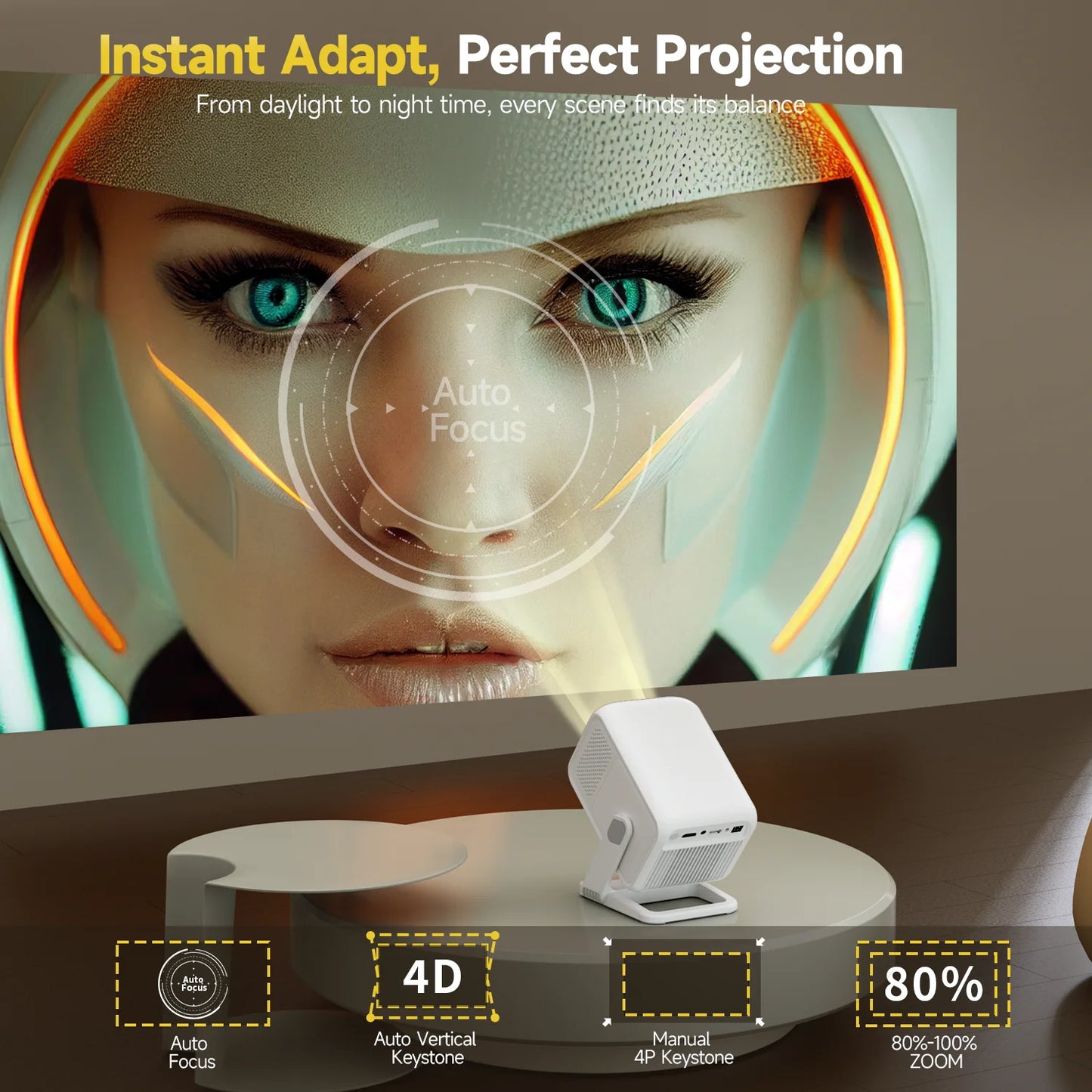 Magcubic HY310X Auto Focus 420ANSI Android 11 Keystone 4K Mini Projector with Full HD 1080Pfor Outdoor Theater Stand Projector