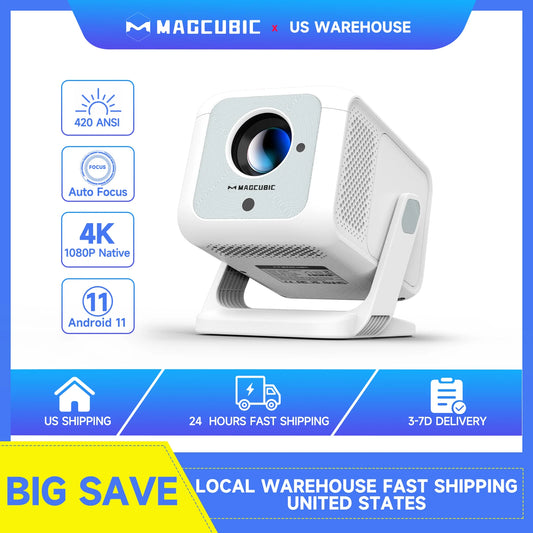 Magcubic HY310X Portable Projector 4K 420ANSI WiFi 6 Auto Focus Android 11 Projector Support Full HD 1080P Home Outdoor Cinema