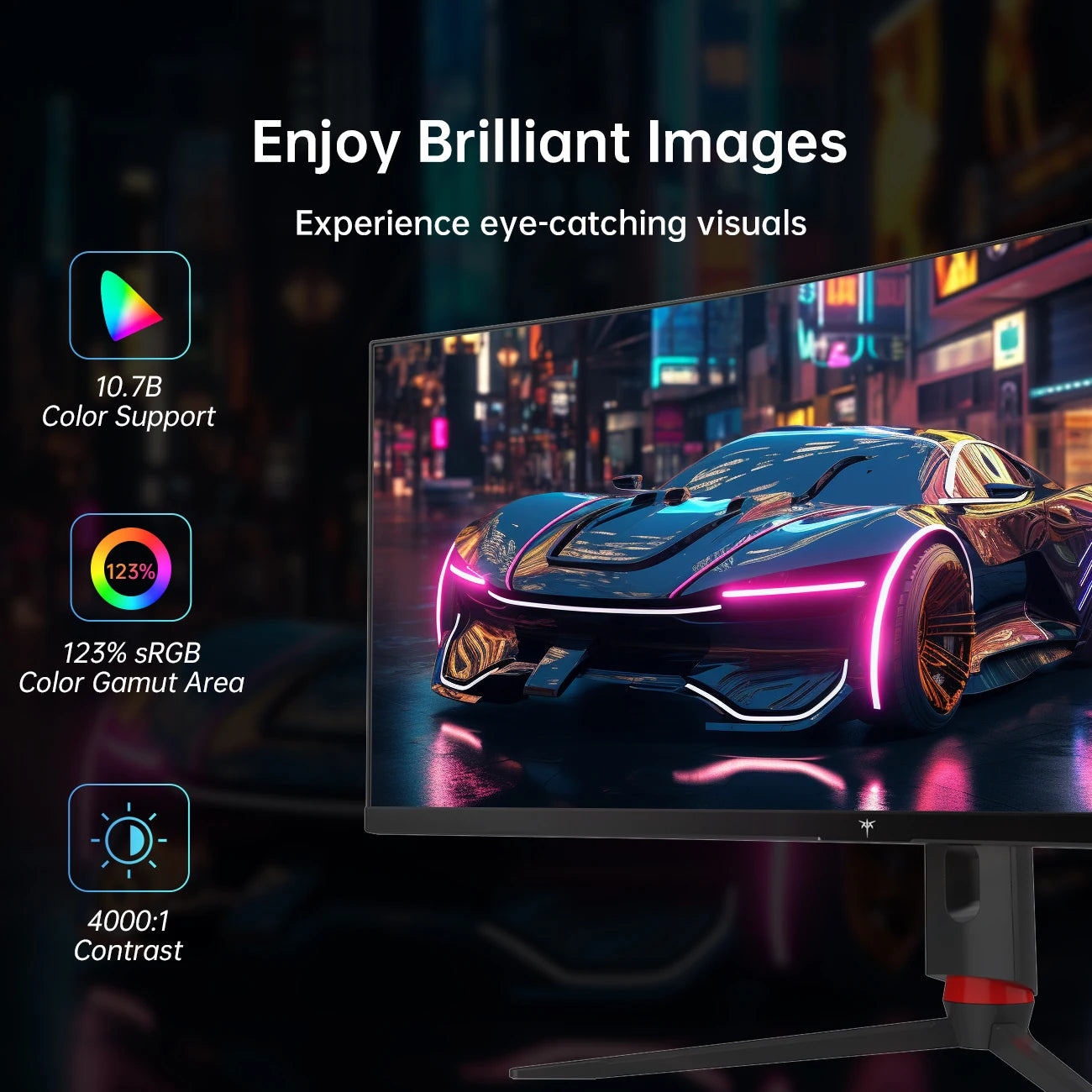 34'' Curved Ultrawide Gaming Monitor 3440x1440p 165Hz, 1500R Curved Monitor, Freesync G-sync, Height/Tilt/Swivel/Pivot, Picture