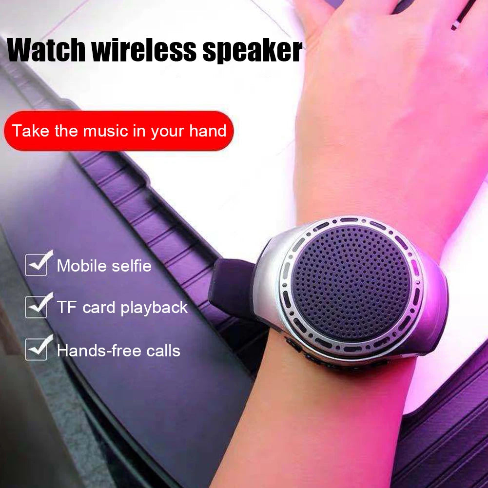 USB Rechargeable Bicycle Audio Portable Wrist Watch Speaker Cool Lighting Bluetooth-compatible Sports Music FM Radio