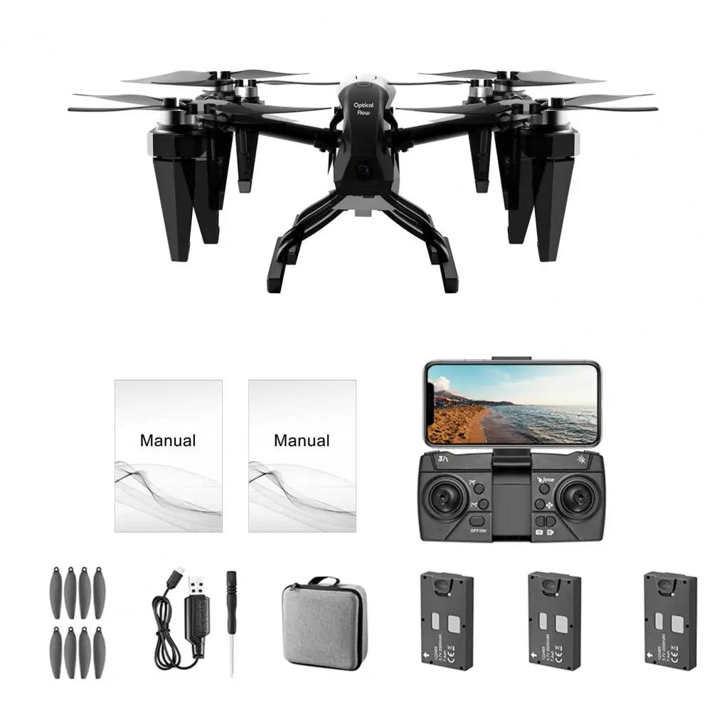 Remote Control Drone With 6K Camera Optical Flow Positioning Brushless Motor Adults Beginner Foldable 2.4GHz RC Quadcopter Toy