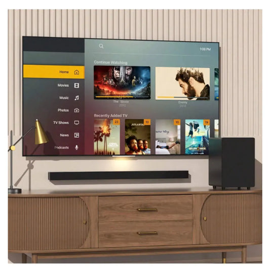 Bluetooth Soundbar With Subwoofer, 2.1 Heavy Bass Surround Sound System, Wall-Mountable TV Speaker, Home Theater Stereo