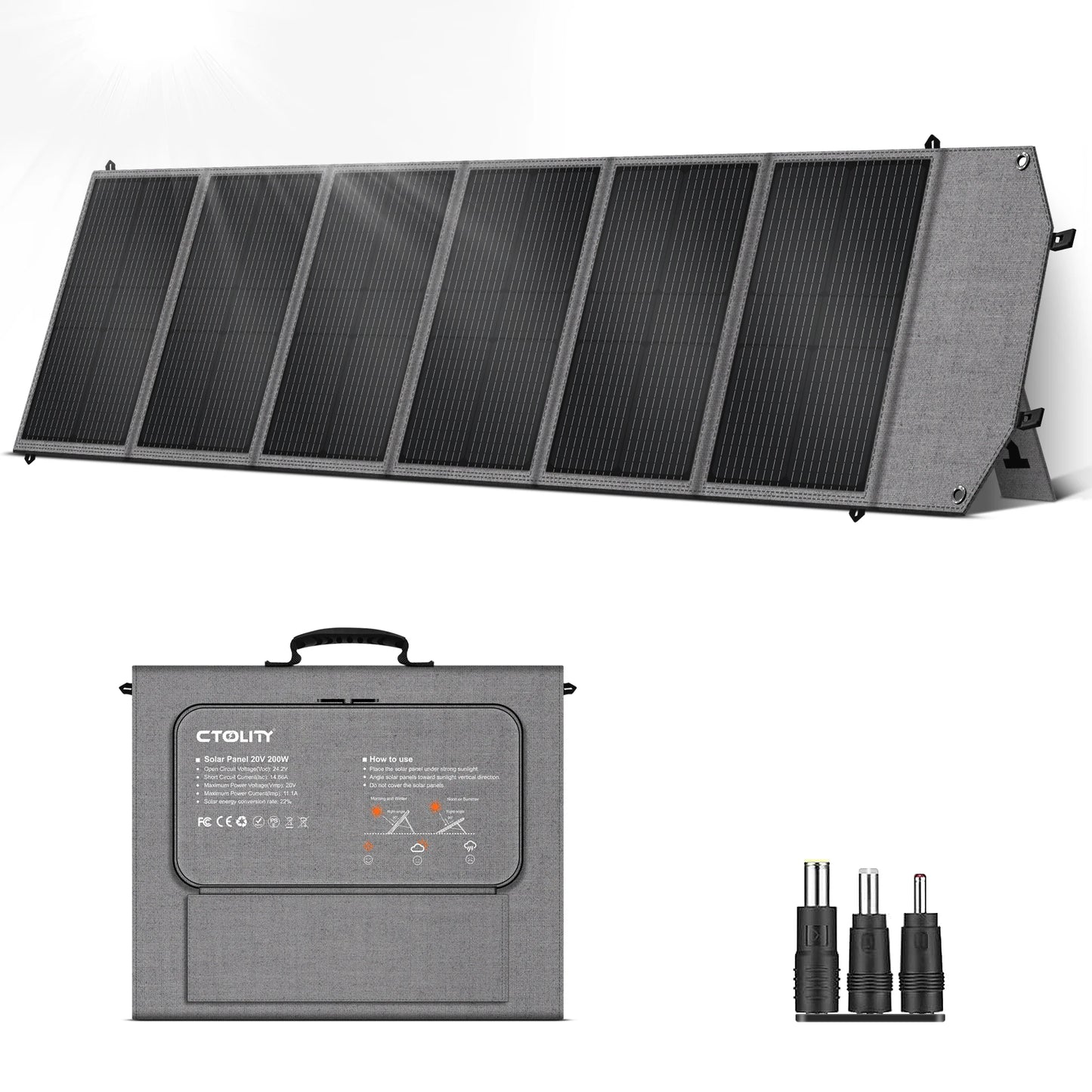 CTOLITY AP1000 1600W Solar Generator 1024Wh Backup LiFePo4 Battery  & 200W Solar Panel RV Outdoors Camping Travel Blackout