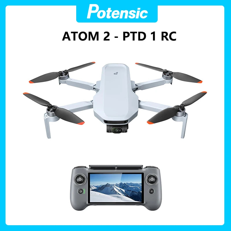 Potensic Original ATOM 2 Drone with PTD 1 Remote Control for Adults 4K Video, 8K Photo, 10KM, Vertical Shooting, AI Night Track