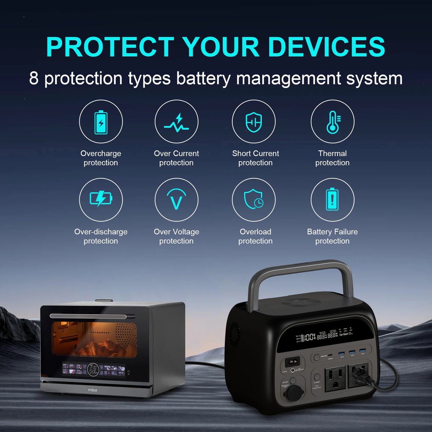 CTOLITY 500W+500W Portable Power Station 345.6Wh Solar Generator LiFePo4 Battery 220V AC Emergency Batteries Home RV Ukraine