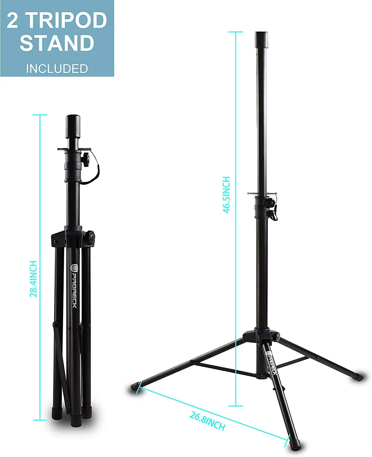 PRORECK MX10 1600W 6-channel Powered Bluetooth Mixer with 10inch Passive Speakers PA System Mixer/Amp/Stands/Mic