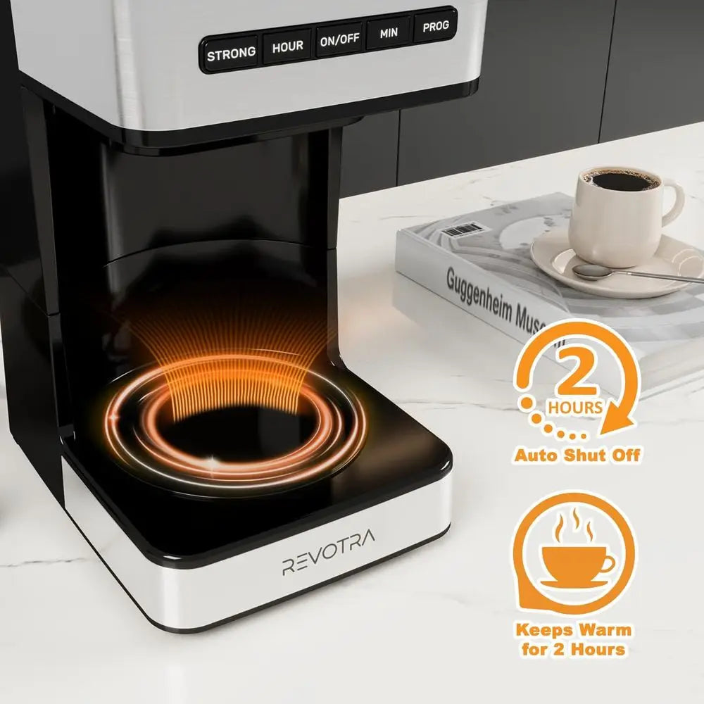 12-Cup Coffee Maker, Brew Drip Machine, 1-4 Cup, Ice Coffee, 24H Timer, Auto Shut-Off, Keep Warm, Pause & Serve