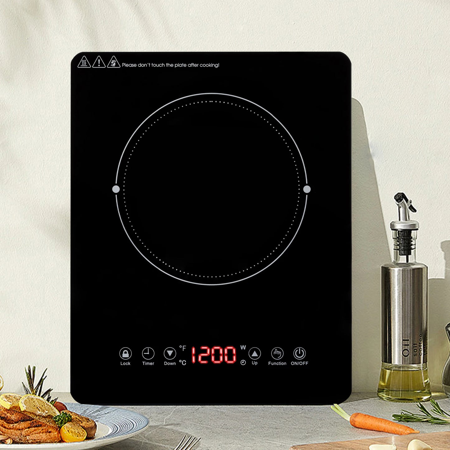 1800W Induction Cooktop Hot Plate Portable Induction Cooktop w/Ultra Low Noise  for Kitchen Countertop Use