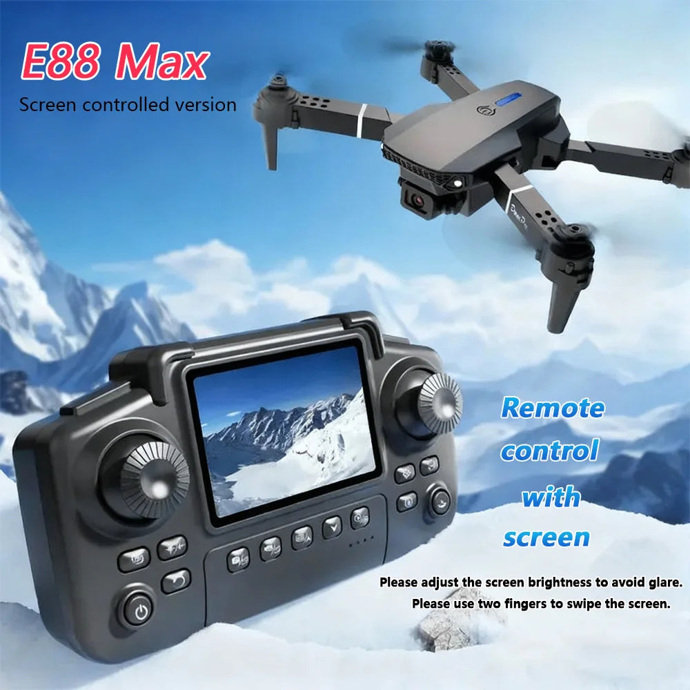 E88 4K professional and videography  Aerial Drone with Large screen on remote control long distance children's toys
