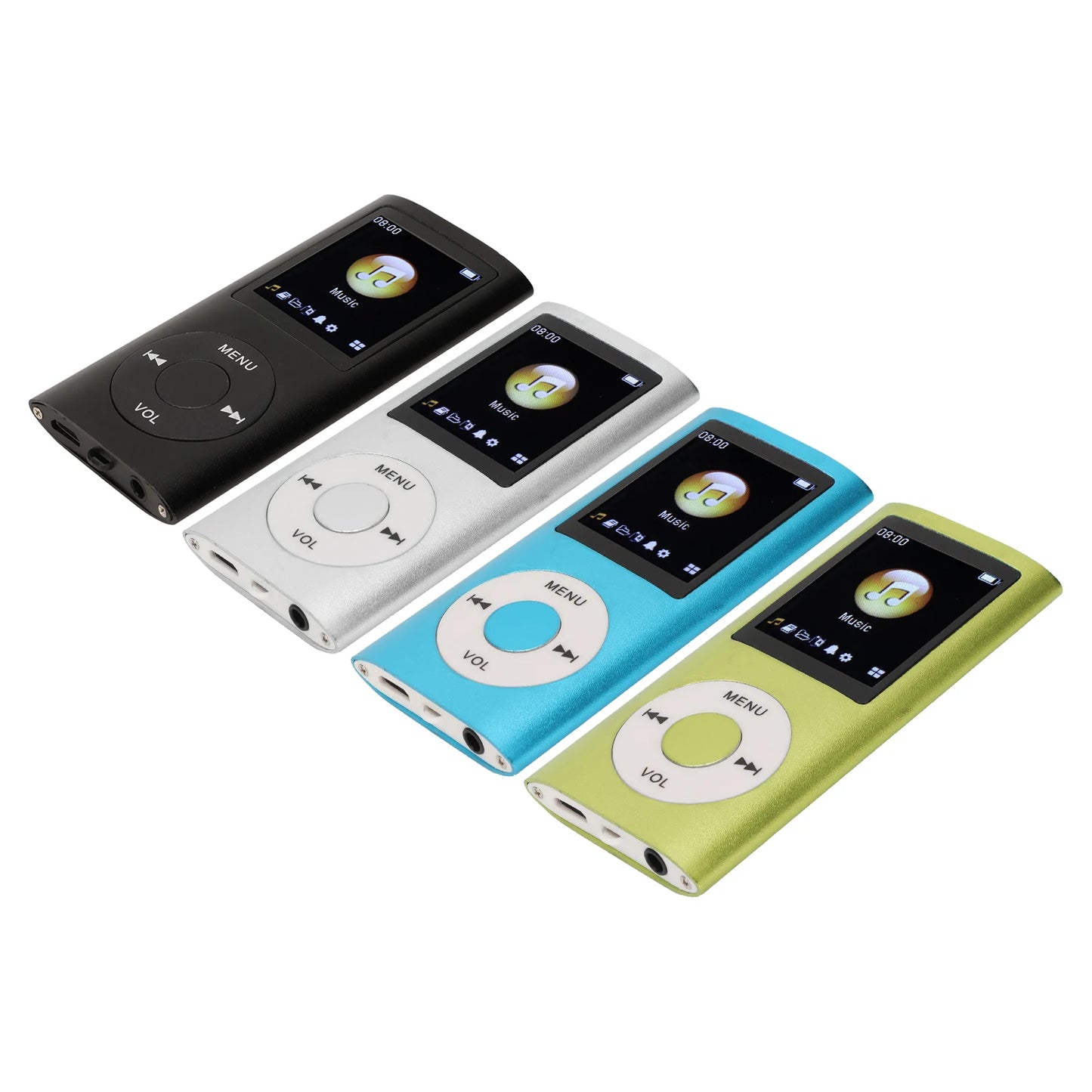 MP3 Player 1.8 Inch LCD Screen Aluminum Alloy Lossless Sound Slim Portable MP3 Music Player 200mAh Built in Battery for Home