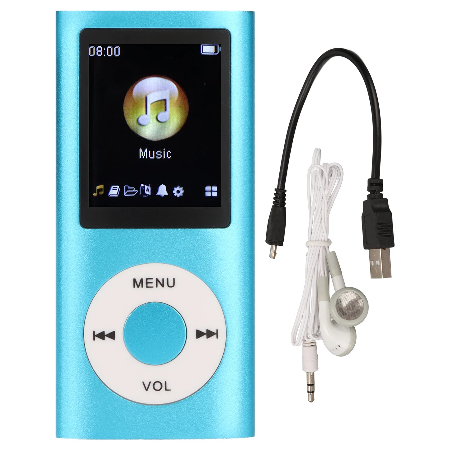 MP3 Player 1.8 Inch LCD Screen Aluminum Alloy Lossless Sound Slim Portable MP3 Music Player 200mAh Built in Battery for Home
