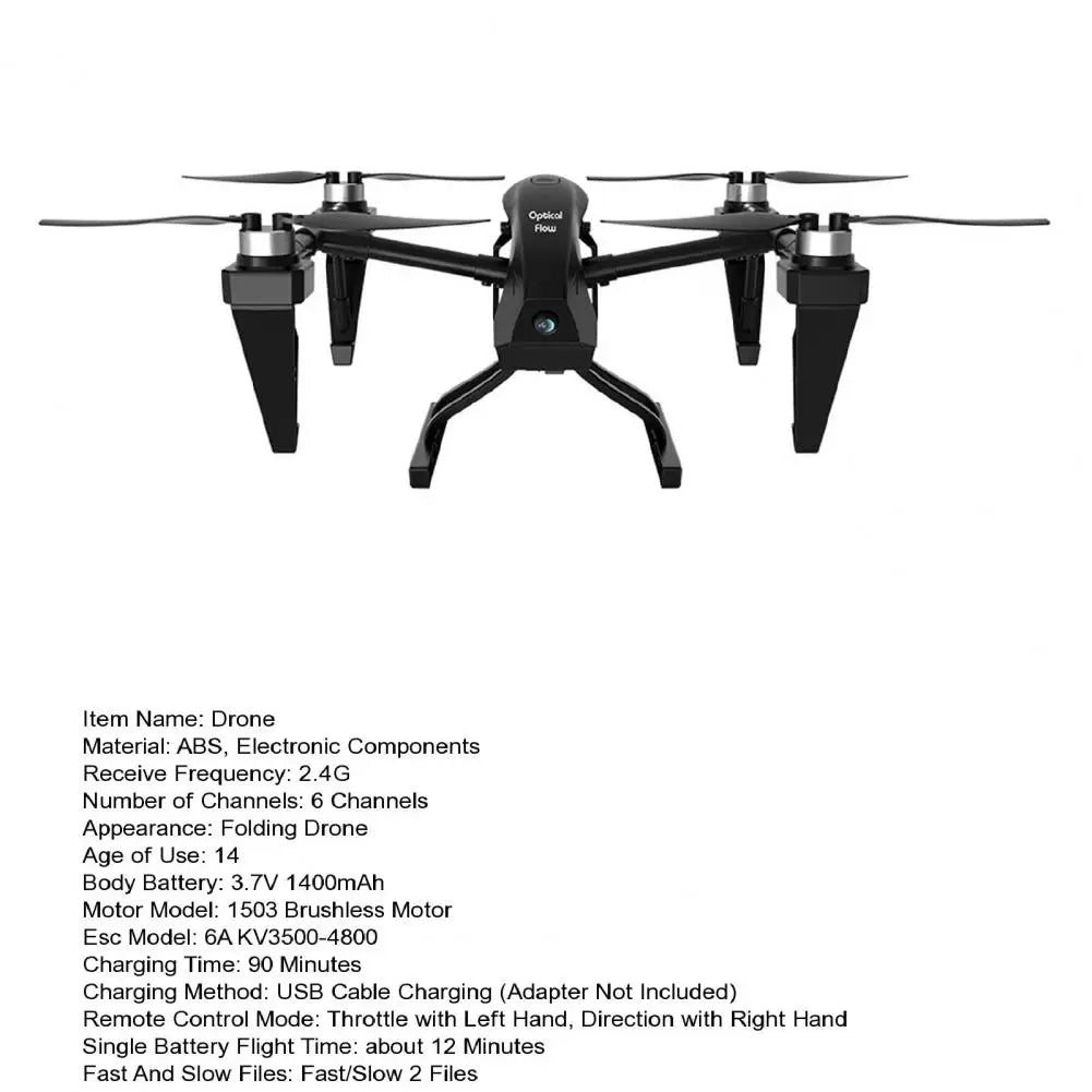 Remote Control Drone With 6K Camera Optical Flow Positioning Brushless Motor Adults Beginner Foldable 2.4GHz RC Quadcopter Toy