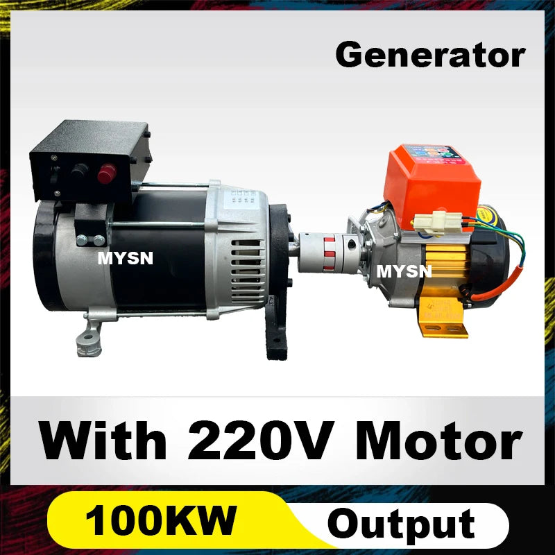50KW 100KW Free Energy Permanent Magnet Generator 220V 380V Brushless Generator Set Magnetic Generators With Adjustable Motor