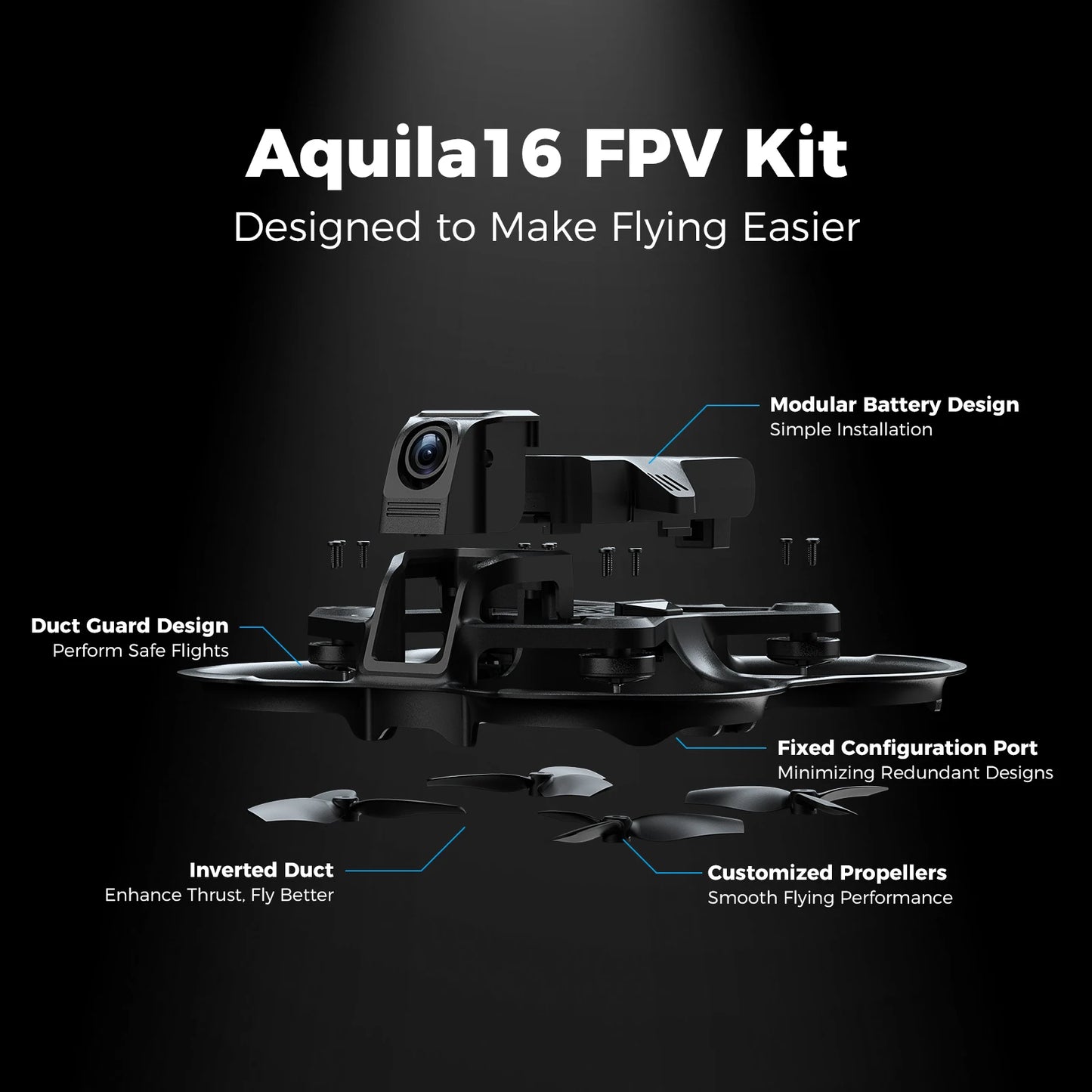BETAFPV Aquila16 FPV Kit Brushless Racing Drone Professional Quadcopter Indoor Outdoor Camera Drone