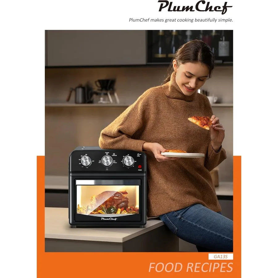 13 Quart 4 Slices Air Fryer Convection Toaster Oven with 1500W Power Multifunctional Kitchen Appliance for Air Frying Grilling