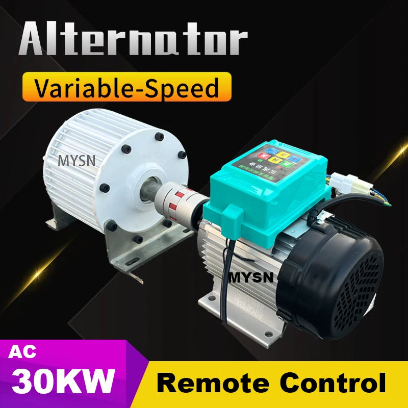 Free Energy 30KW 20KW  Generator Set 220v 380v 48v Permanent Magnet Generator 500RPM Alternator With 1000W Variable-Speed Motor