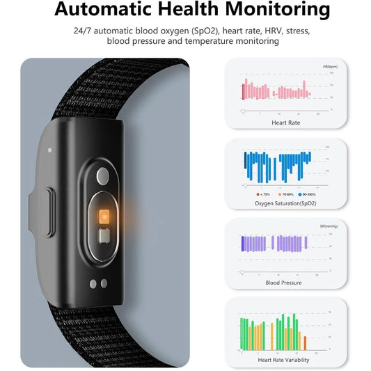 Smart Health Wristband, Wearable Activity & Fitness Tracker for Multi-Sport Mode, All-Day Automatic Continuous Monitoring