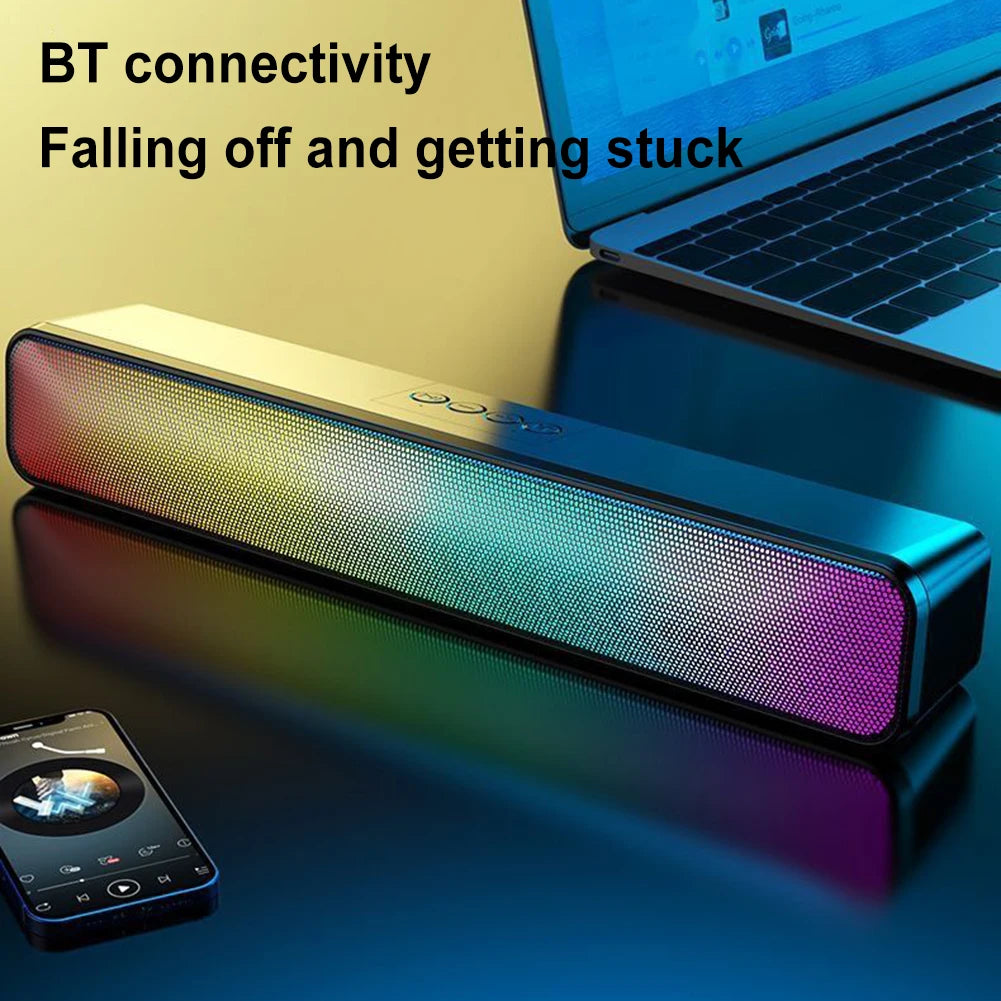 RGB Wireless Speaker Bluetooth HiFi Portable Voice Box For Desk Computer Subwoofer Home Movie Surround Sound Bar Audio Speaker