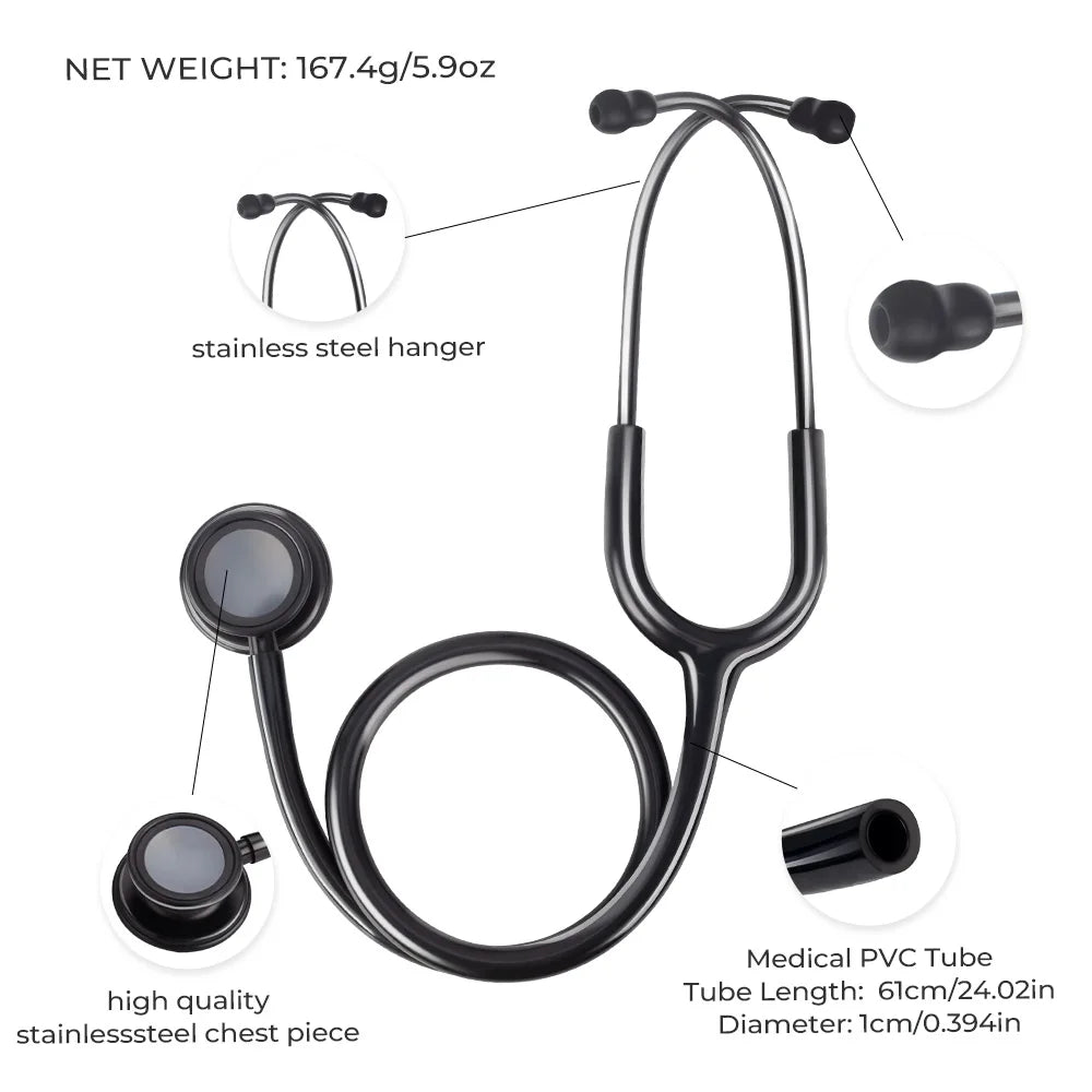 Medical Double Sided Stethoscope Professional Portable Cardiology Stethoscope Medical Equipment Nurse Vet Doctor Stethoscope