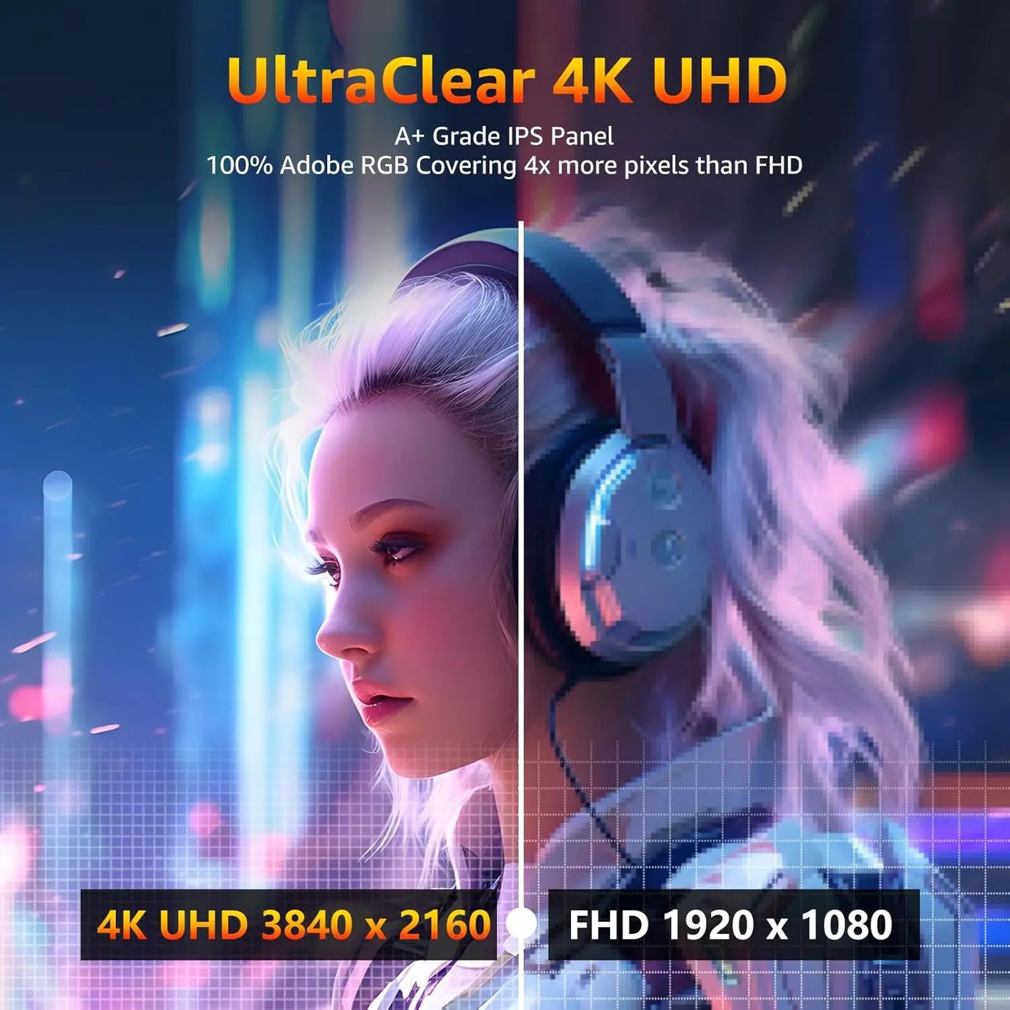 UPERFECT 18.4Inch 4K Portable Monitor Gaming PC Gamer Displays Laptop Extender Screen For TV Notebook Ps4/5 Xbox Tablet Switch