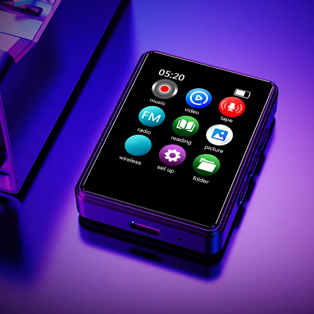 MP3/MP4 Walkman Music Players Compatible with Bluetooth Sport Music Player Built in Speaker 1.77 Inch with E-Book Voice Recorder