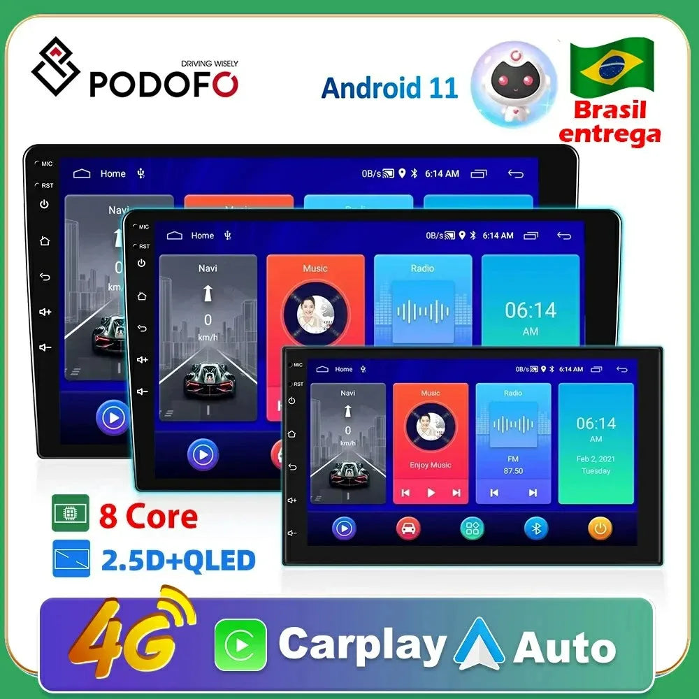 Podofo 8G 128G 2din Car Android Radio Multimedia Player 7/9/10" GPS for Toyota Volkswagen Hyundai Nissan Kia Renault Suzuki Lada