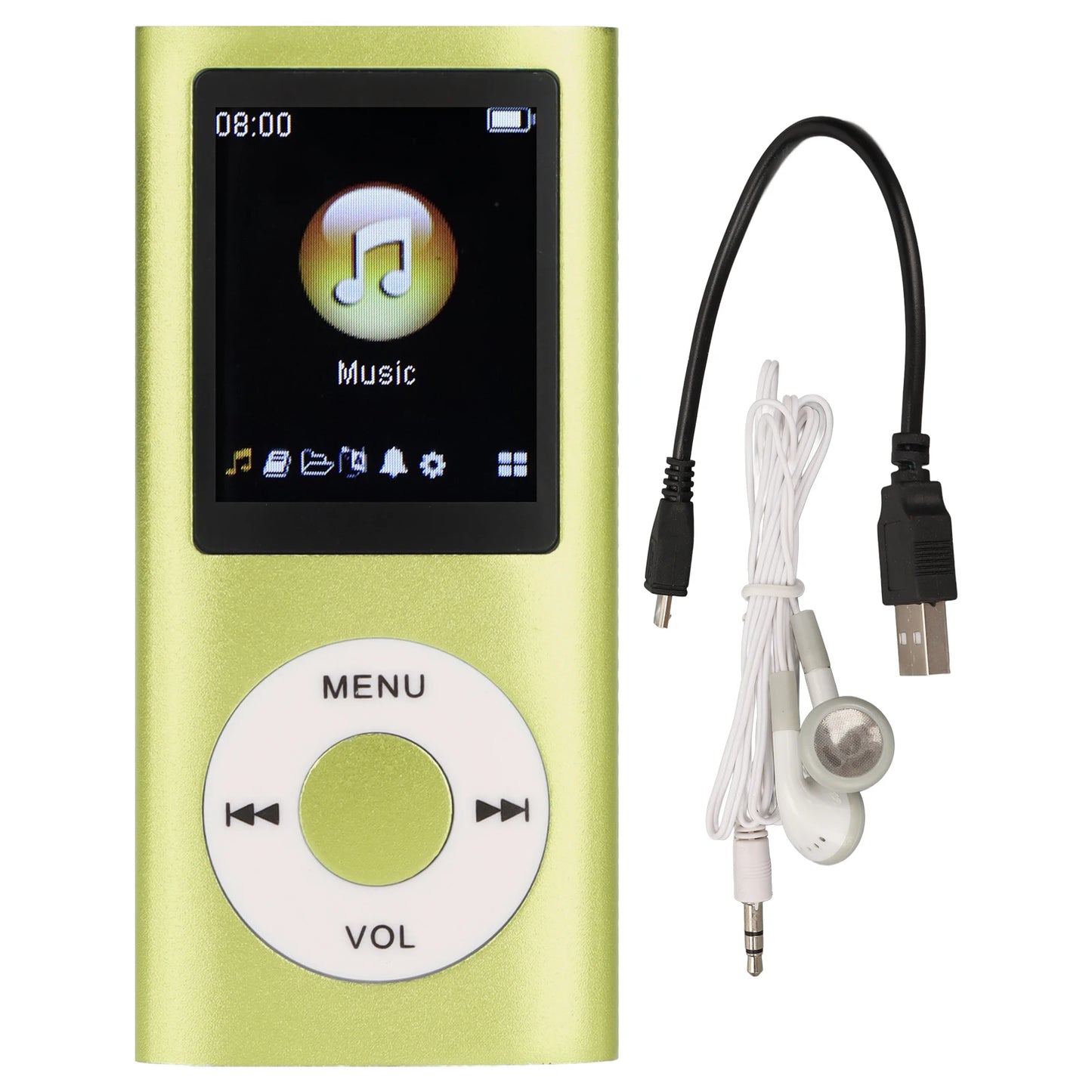 MP3 Player 1.8 Inch LCD Screen Aluminum Alloy Lossless Sound Slim Portable MP3 Music Player 200mAh Built in Battery for Home