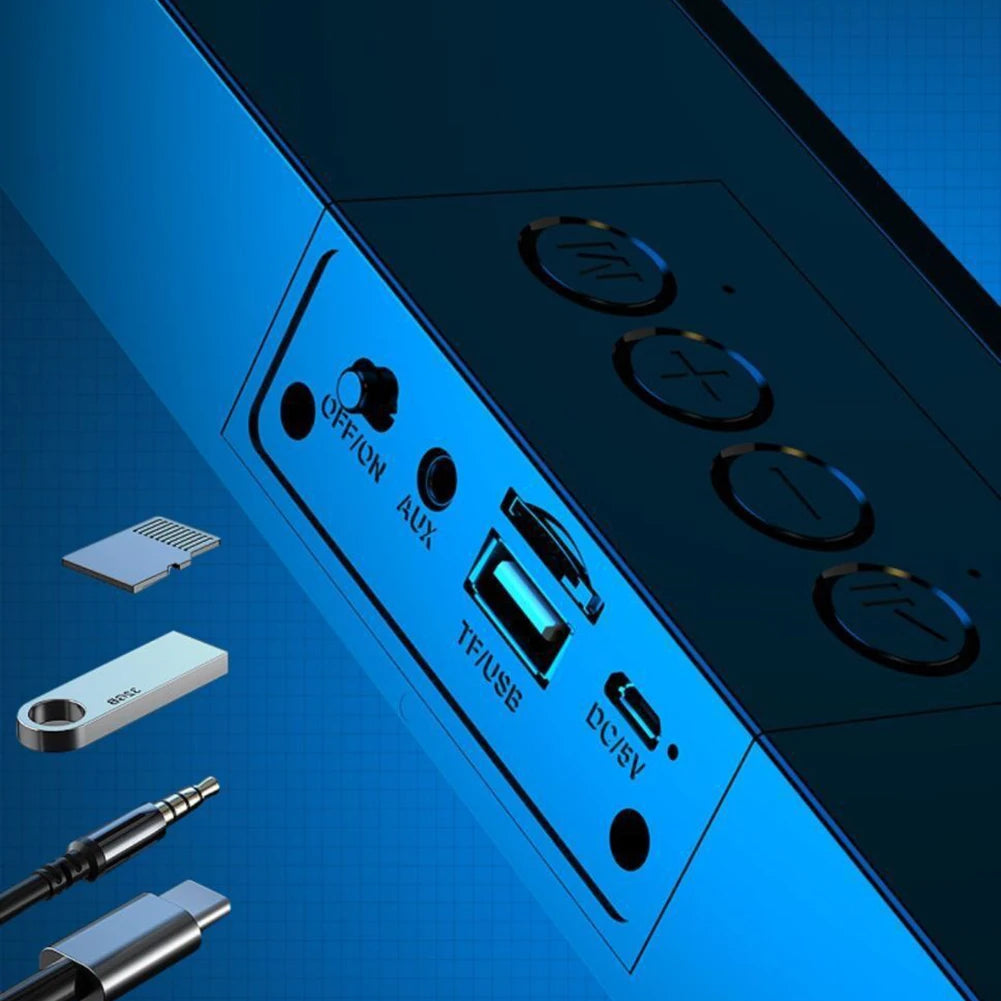 RGB Wireless Speaker Bluetooth HiFi Portable Voice Box For Desk Computer Subwoofer Home Movie Surround Sound Bar Audio Speaker